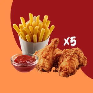 MENÚ 5 ALITAS + 1 SALSA +1 PATATAS